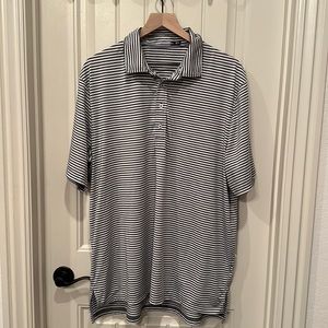 Gray/White Striped RLX Golf Polo XL